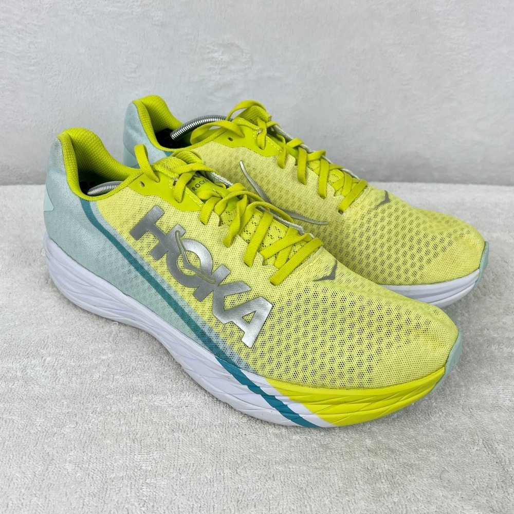 Hoka Rocket X Racing Shoes Unisex Mens 13 Womens 14 Yellow Volt Sneakers